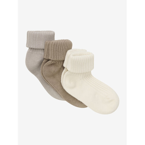 Minymo Minymo - Baby sock rib (3 pack) Light Taupe
