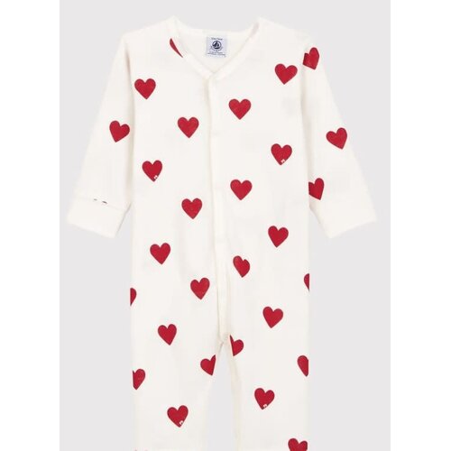 Petit Bateau Slaappakje zonder voetjes met hartjesprint in katoen voor baby's -A00E9