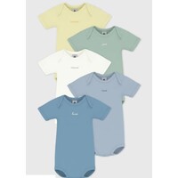 Set met effen katoenen body's met korte mouwen