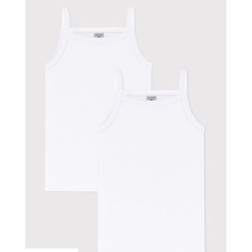 Petit Bateau Set van 2 effen hemdjes met bandjes van katoen voor kinderen - A0AA6