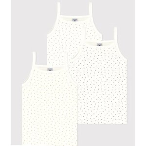 Petit Bateau Set van 3 meisjeshemdjes met bandjes en hartjes in katoen - A0A47