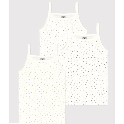 Petit Bateau Set van 3 meisjeshemdjes met bandjes en hartjes in katoen - A0A47