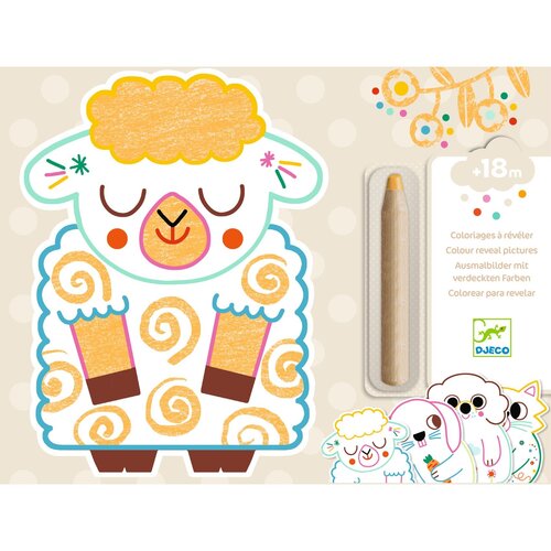 Djeco Knutselpakket - Verborgen kleurplaten 'Huisdieren' (+18m)