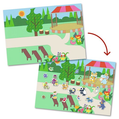 Djeco Knutselpakket - Verplaatsbare Puffy Stickers "Fanfare" (3-6j)