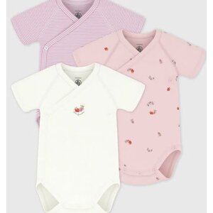 Petit Bateau Set van katoenen babyrompertjes met print en korte mouwen - Aardbeien A0FAU