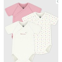 Set van katoenen babyrompertjes met print en korte mouwen - Gekleurde hartjes A0FYS