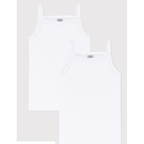 Petit Bateau Set van 2 effen hemdjes met bandjes van katoen voor kinderen A0AA6