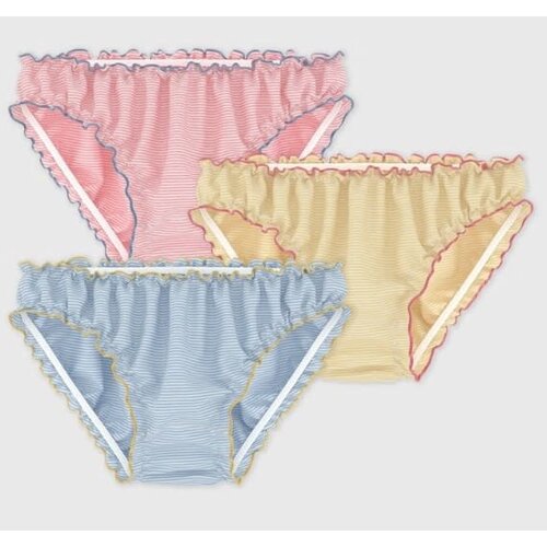 Petit Bateau Set katoenen kinderonderbroekjes met strepen en aangerimpelde details A0F8J