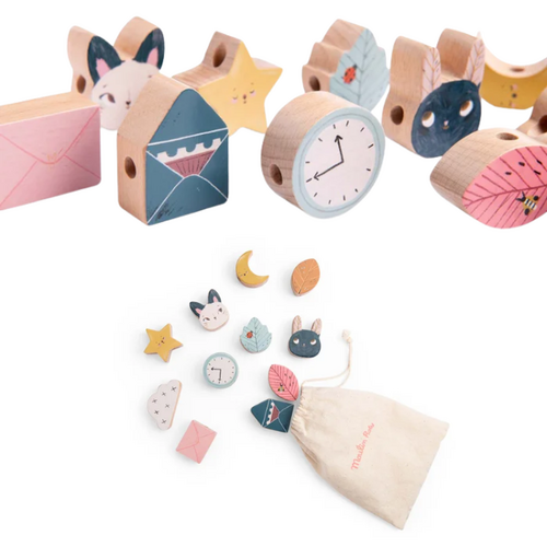 Moulin Roty Rijgspel Houten Kralen 'Après la Pluie'