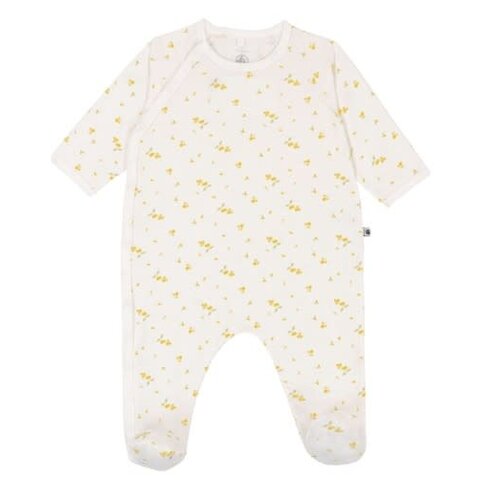 Petit Bateau Katoenen babypyjama met bloemenprint - MARSHMALLOW/MULTICO