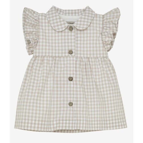 huttlelihut HUTTEliHUT - Dress SS Woven Check - White Pepper