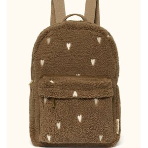 Studio Noos Bruine Hearts Teddy Midi Rugzak
