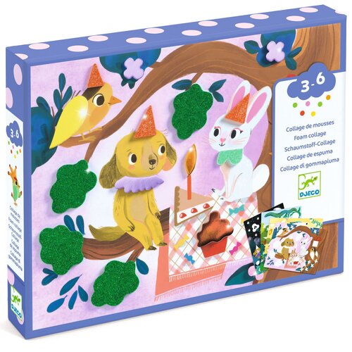 Djeco Knutseldoos - Foam Collage 'sprankelende feestjes' (3-6)