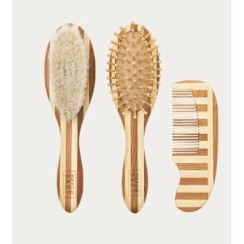 Meyco Baby Kapset bamboe 3-delig Stripe Natural/Walnut