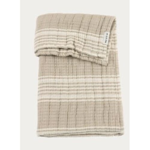 Meyco Baby Deken pre-washed hydrofiel jacquard Stripe Sand 75x100cm