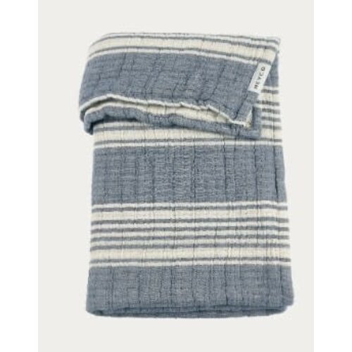 Meyco Baby Deken pre-washed hydrofiel jacquard Stripe Indigo75x100cm
