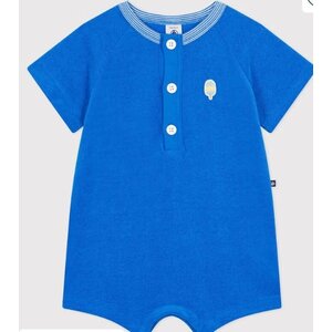 Petit Bateau Kort pakje van effen katoen voor baby's- Blauw