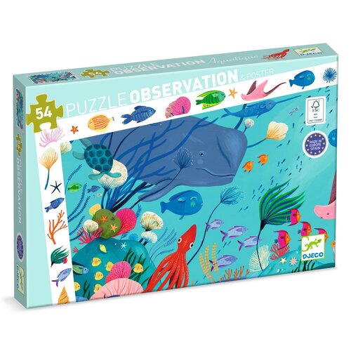 Djeco Observation Puzzel - Aquatisch 54st. (+4)