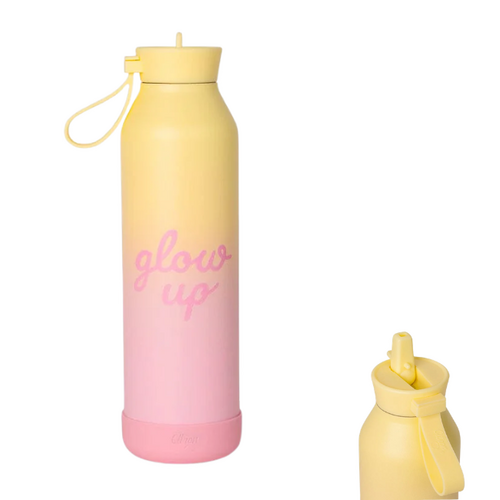 Citron Water Bottle 750ml - Glow Up Yellow and Pink