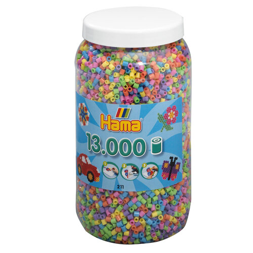 Hama Strijkkralen in Pot "Pastelmix", 13000st.