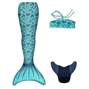 Kuaki Mermaids 3-delige Zeemeerminstaart Set Turquoise - M | 14 jaar