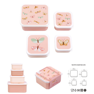 A Little Lovely Company Lunch & Snack Box Set - Butterflies