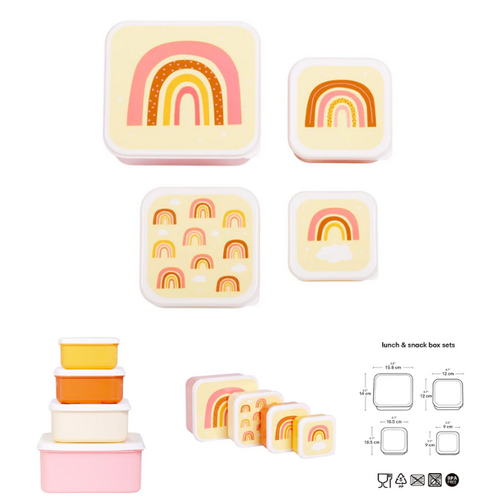 A Little Lovely Company Lunch & Snack Box Set - Rainbows