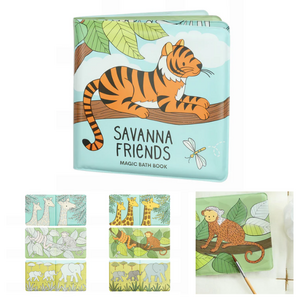 A Little Lovely Company Magic Bath Book - Savanna Friends