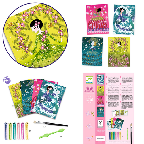 Djeco Knutseldoos - Glitterpoeder 'jurken met glitters' (6-10j)