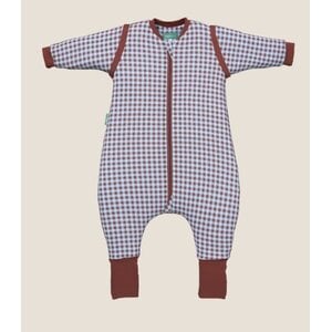 Molisandco Sleeping jumpsuit with sleeves and socks - Vichy Brown & Blue 3J - TOG 2.5 Molisandco Sleeping jumpsuit with sleeves and socks - Vichy Brown & Blue 3J - TOG 2.5