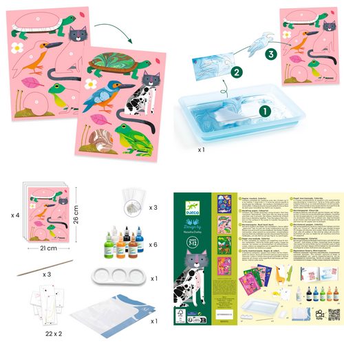 Djeco Knutseldoos - Atelier Marmeren met gekleurde inkt 'kleurrijk' (7-12j)