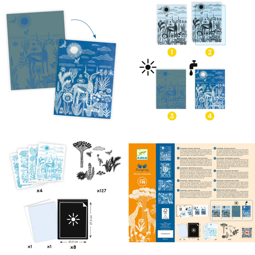 Djeco Knutseldoos - Atelier Cyanotype 'Nachtelijke Savanne' Djeco Knutseldoos - Atelier Cyanotype 'Nachtelijke Savanne'