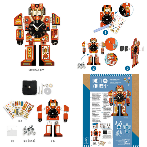 Djeco DIY - Werkende klok maken 'Robottime' (+6j) Djeco DIY - Werkende klok maken 'Robottime' (+6j)