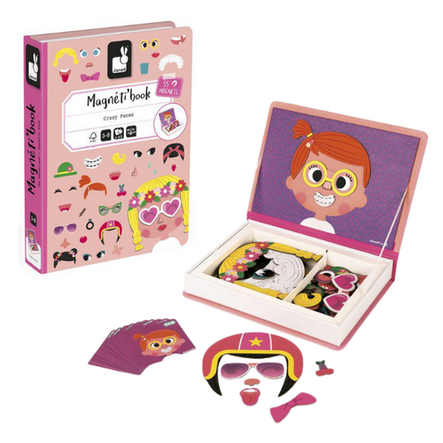 Janod Magneti'book - Crazy Faces Meisjes
