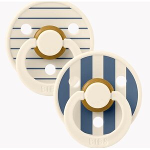 Bibs STUDIO Colour Anatomisch Fopspenen 2 Pack  - Ivory Steel Blue Mix-T2