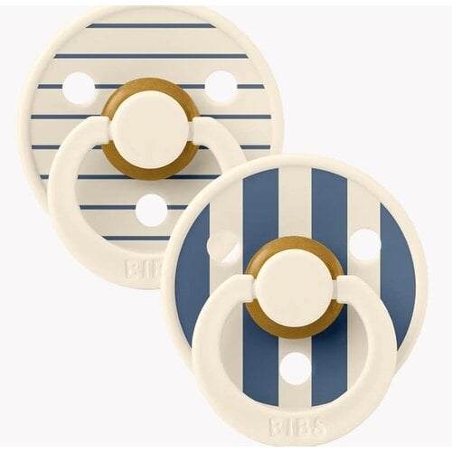 Bibs STUDIO Colour Anatomisch Fopspenen 2 Pack  - Ivory Steel Blue Mix-T2