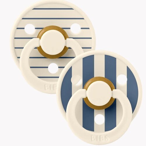 Bibs STUDIO Colour Anatomisch Fopspenen 2 Pack  - Ivory Steel Blue Mix-T2