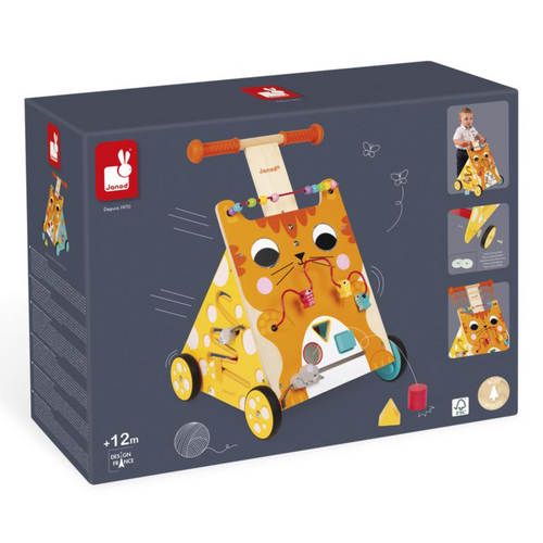 Janod Multi-Activiteiten Loopwagen "Kat"