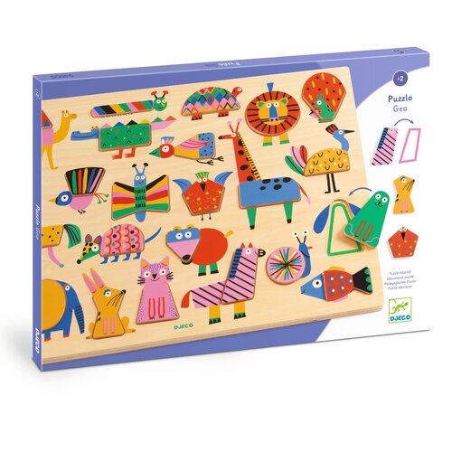Djeco Puzzel - Inlegpuzzel 'Geo' 22st. (+2)
