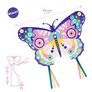 Djeco Maxi Butterfly - Vlieger 96 x 61,5 cm (+ 250cm staart)