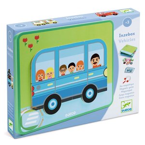 Djeco Spel - Magnetische Inzebox 'Vehicles' (+3) Djeco Spel - Magnetische Inzebox 'Vehicles' (+3)
