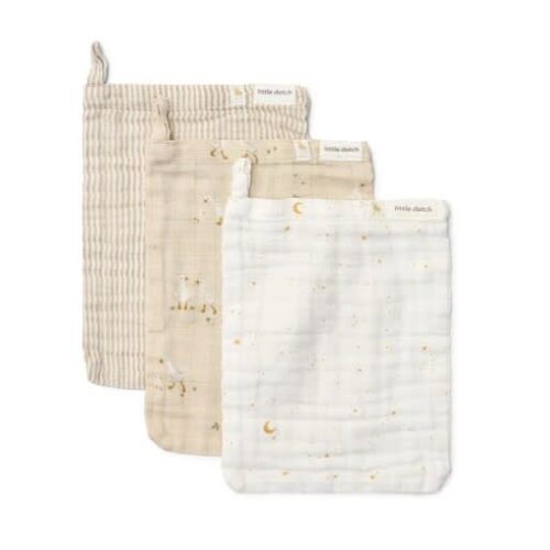 Little Dutch Washandjes set - Beige - Newborn Naturals - Little Goose Little Dutch Washandjes set - Beige - Newborn Naturals - Little Goose