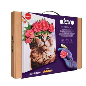 okto Okto Sensory 3D Air Clay En Kleuren Op Nummers - Kat Met Bloemenkrans