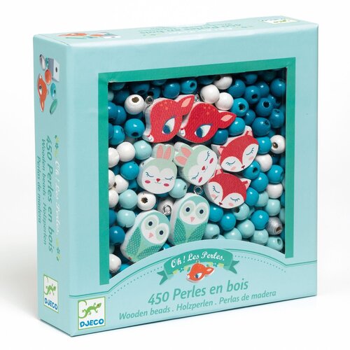 Djeco Knutseldoos - Houten kralen 'Kleine dieren' (4-8j)