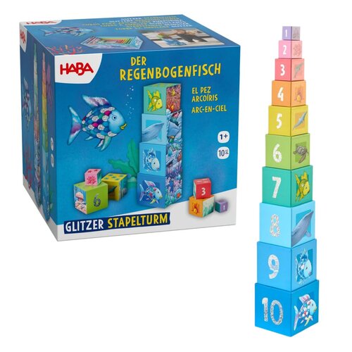 HABA Glitter Stapelblokken - De mooiste vis van de zee (+1) HABA Glitter Stapelblokken - De mooiste vis van de zee (+1)