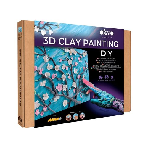 okto 3D Schilderen met klei - Meesterwerk "Amandelbloesem, Vincent Van Gogh"