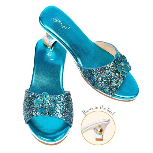 Souza Slipper hoge hak, Annelle, Blauw Metallic mt. 30/31 Souza Slipper hoge hak, Annelle, Blauw Metallic mt. 30/31
