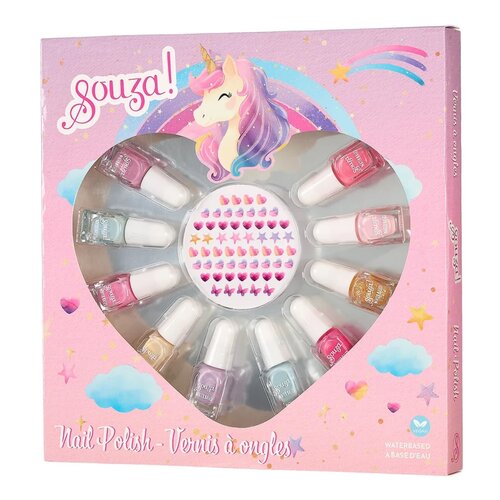 Souza Geschenkset nagellak + nagelstickers "Unicorn"