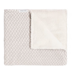 Baby's Only Wiegdeken teddy Happiness urban taupe/ecru