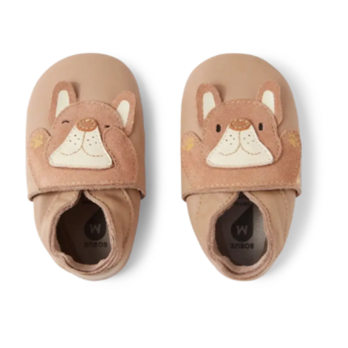 Bobux Soft Soles Peeking Puppy Warm Taupe | Taupe